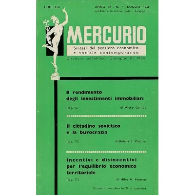 Mercurio Sintesi del Pensiero Economico e Sociale Contemporaneo n 7/1966