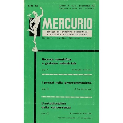 Mercurio Sintesi del Pensiero Economico e Sociale Contemporaneo n 12/1966