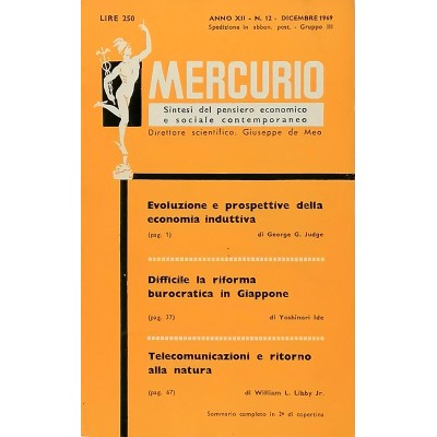 Mercurio Sintesi del Pensiero Economico e Sociale Contemporaneo n 12/1969