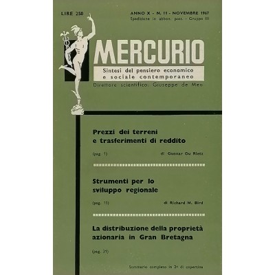 Mercurio Sintesi del Pensiero Economico e Sociale Contemporaneo n 11/1967