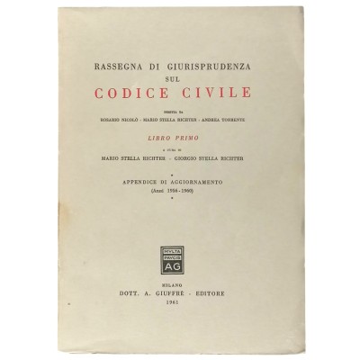 Rassegna di Giurisprudenza Codice Civile Libro Primo Giuffrè Editore 1961