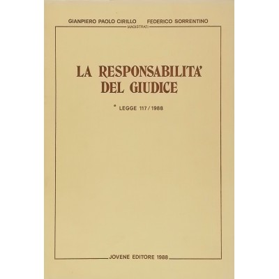 La Responsabilità del Giudice legge 117/1988 Jovene Editore 1988
