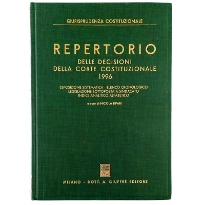 Giurisprudenza Costituzionale Repertorio 1996 Giuffre Editore