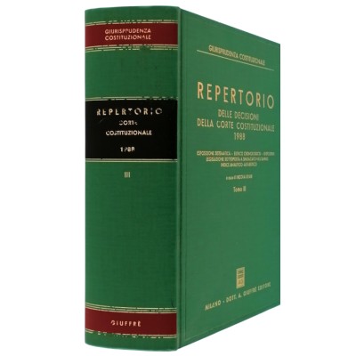 Giurisprudenza Costituzionale Repertorio Tomo III Giuffre Editore 1989