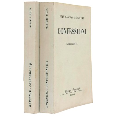 Confessioni Gian Giacomo Rousseau 2 volumi Biblioteca Universale Rizzoli 1955