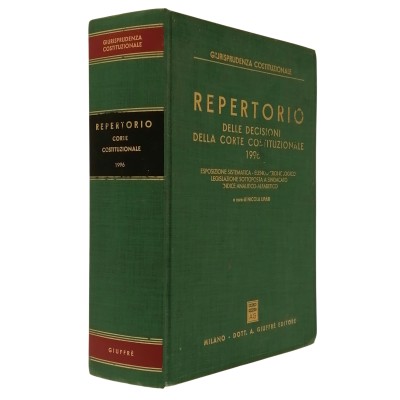 Repertorio delle Decisioni della Corte Costituzionale 1996 N.Lipari Giuffrè Editore 1997